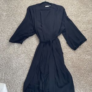 Black Beach Cover Up Kimono Wrap. US 4.
